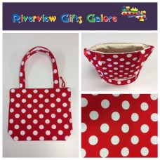 Medium Tote Bag with Zip- Red Spot Medium Tote Bag with Zip- Red Spot